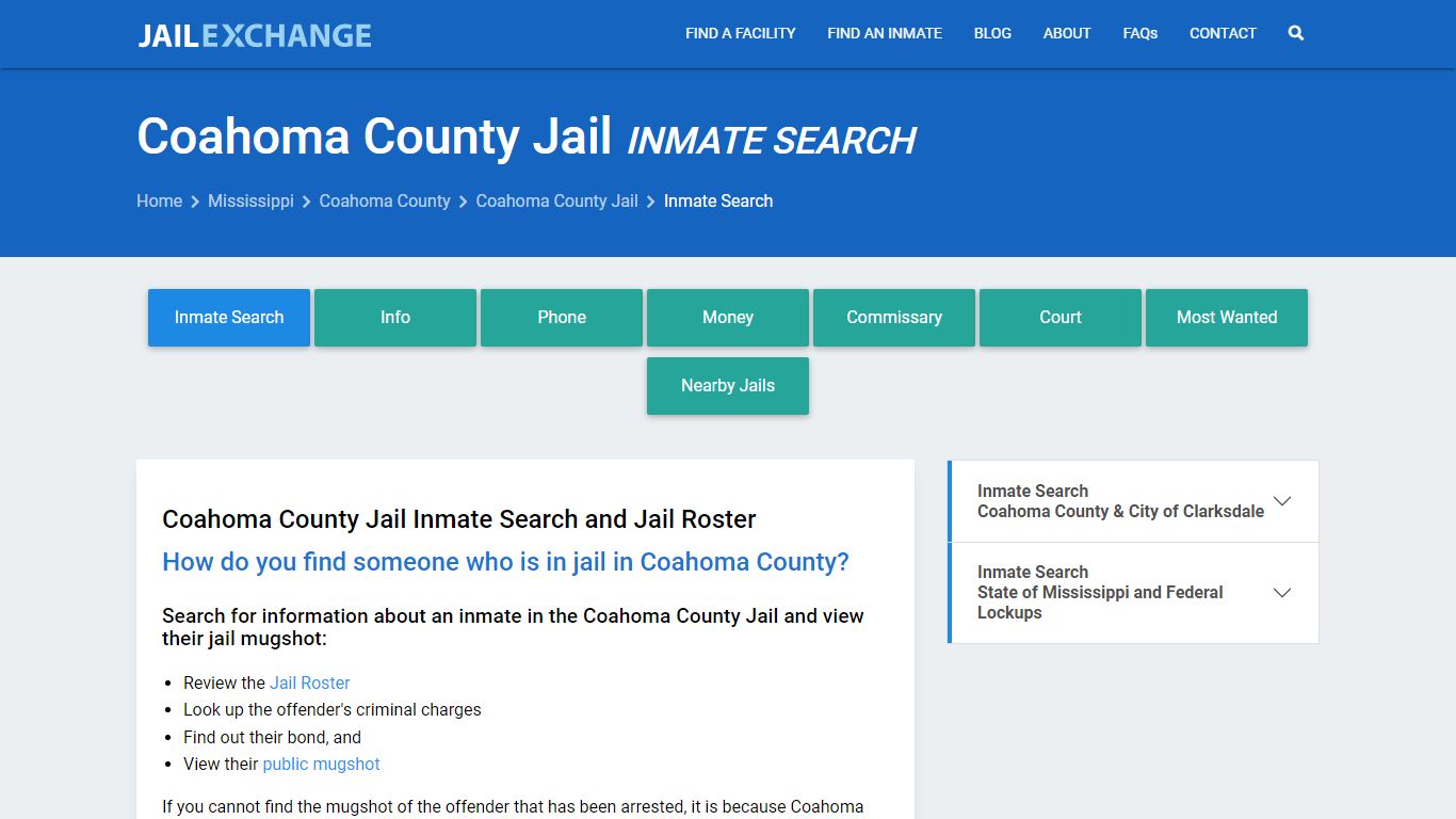 Inmate Search: Roster & Mugshots - Coahoma County Jail, MS